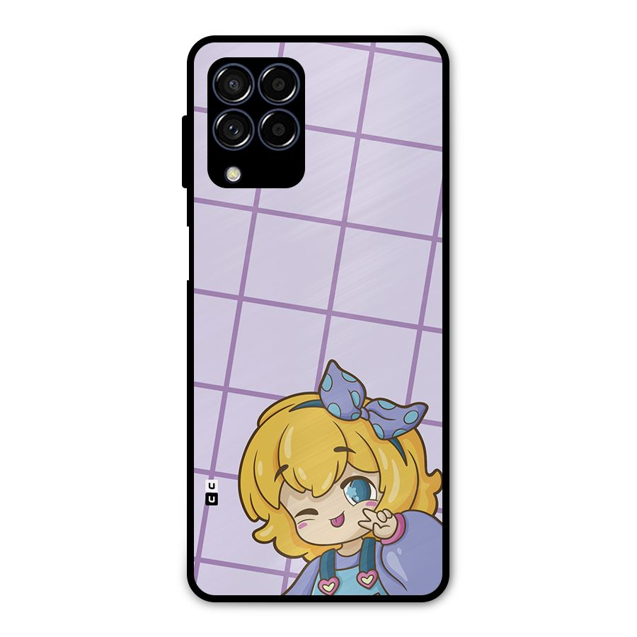 Cute Anime Illustration Metal Back Case for Galaxy M53 5G