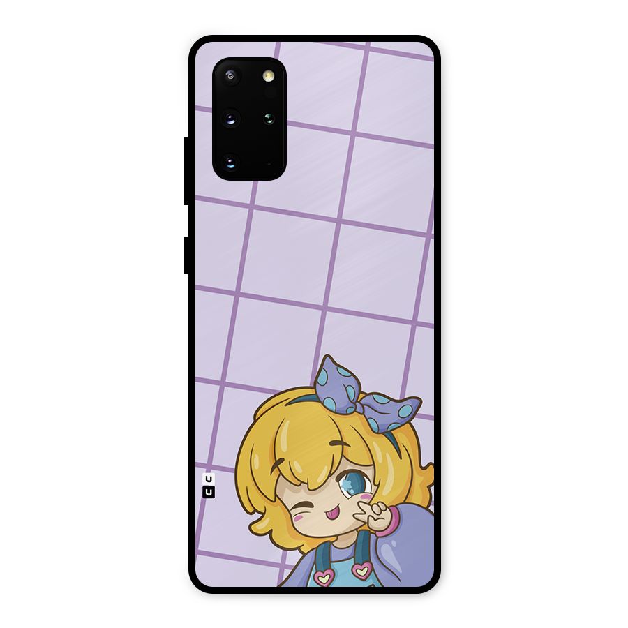 Cute Anime Illustration Metal Back Case for Galaxy S20 Plus