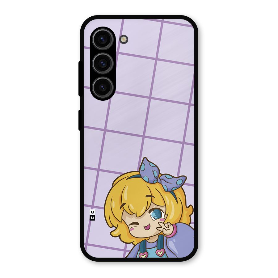 Cute Anime Illustration Metal Back Case for Galaxy S23