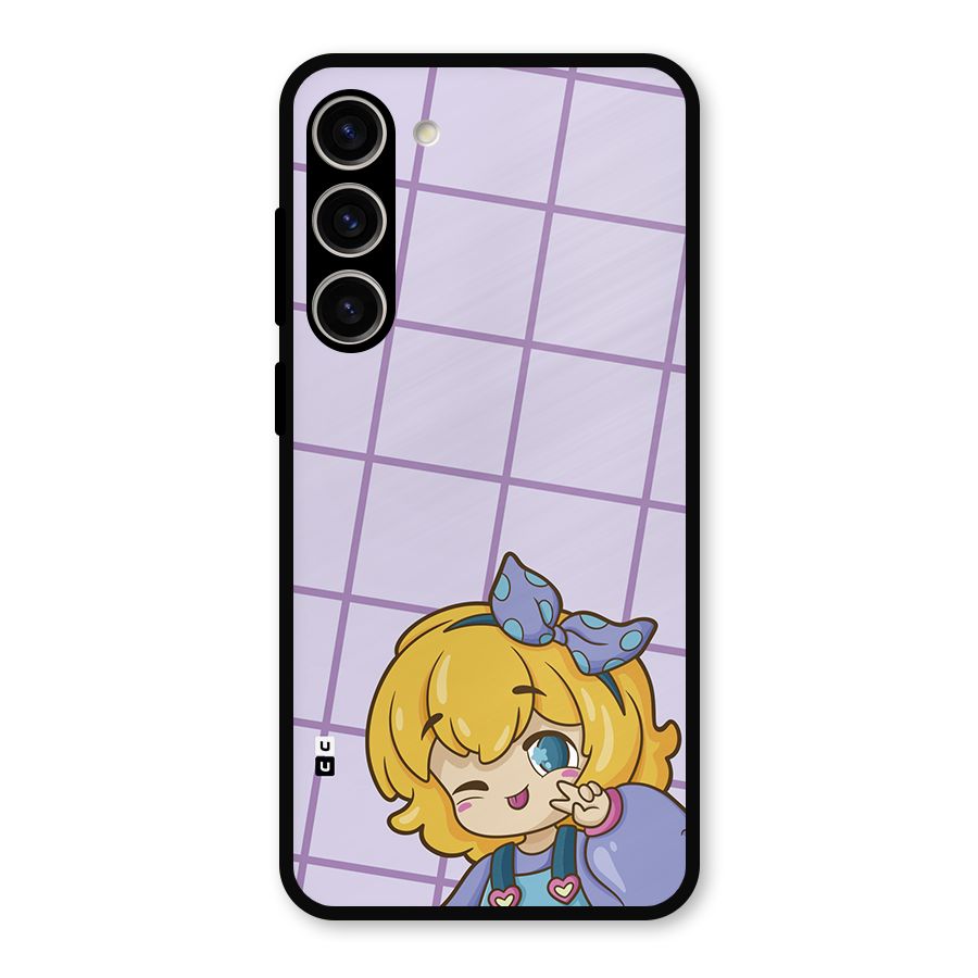 Cute Anime Illustration Metal Back Case for Galaxy S23 Plus