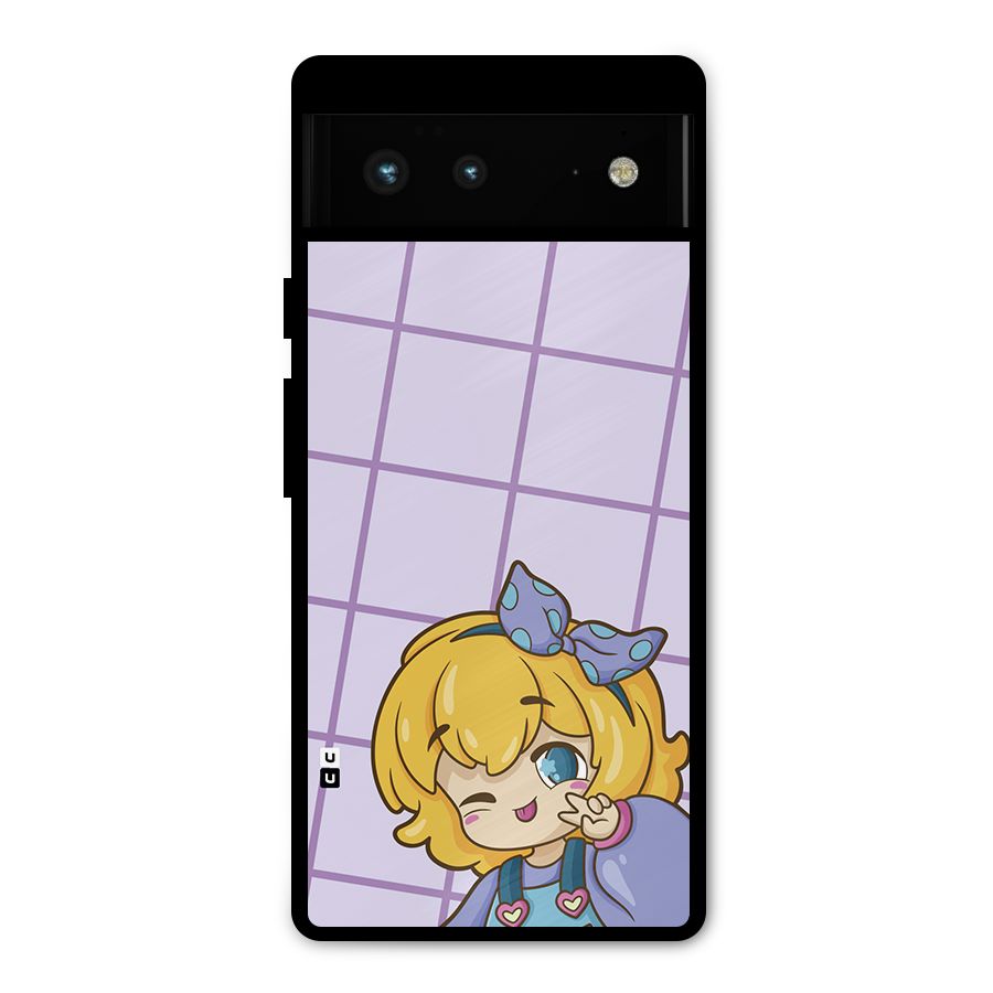 Cute Anime Illustration Metal Back Case for Google Pixel 6