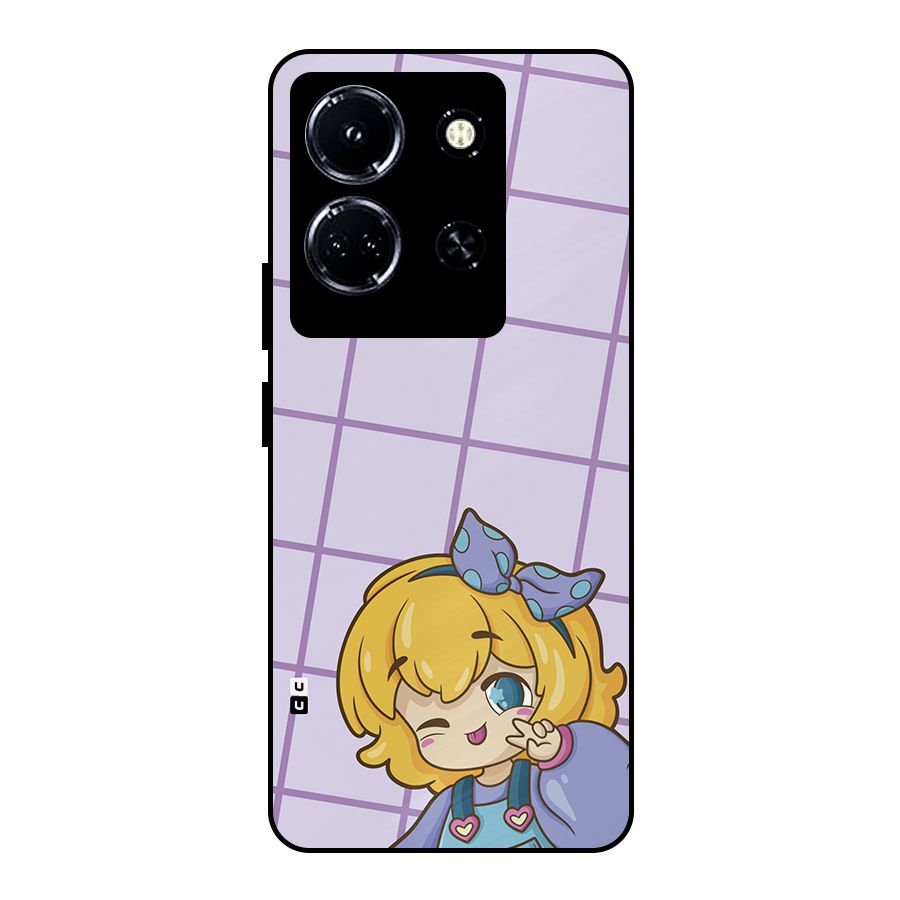 Cute Anime Illustration Metal Back Case for Infinix Note 30 5G