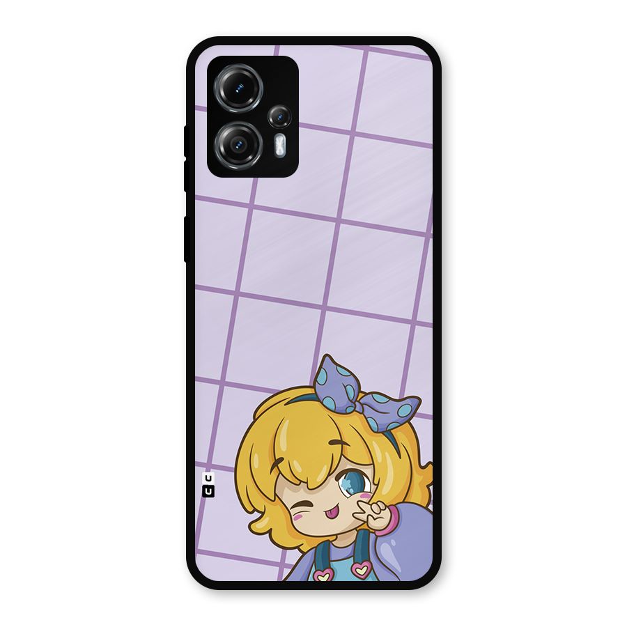 Cute Anime Illustration Metal Back Case for Moto G13