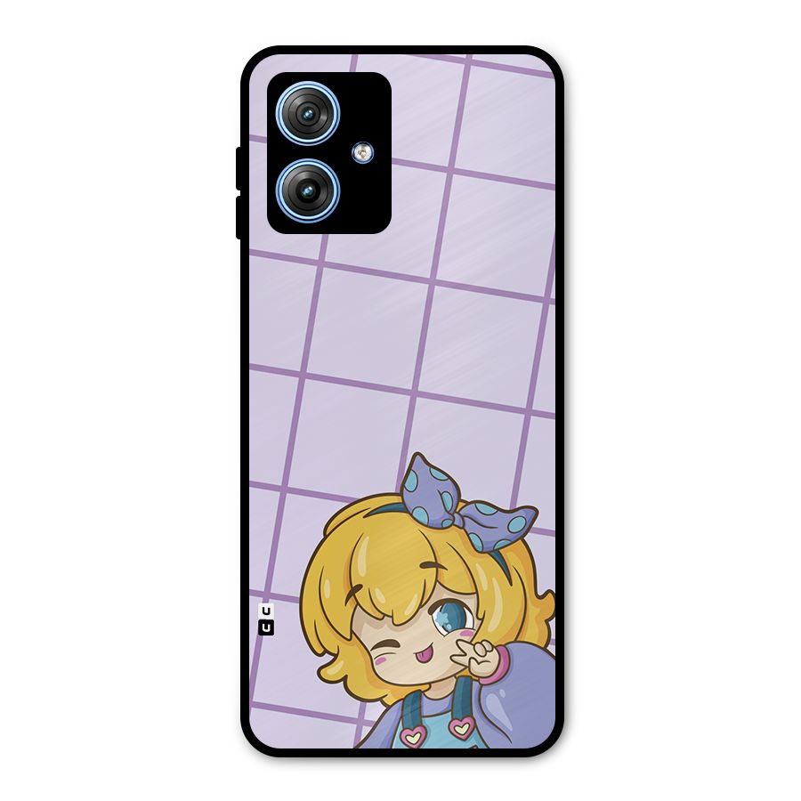 Cute Anime Illustration Metal Back Case for Moto G54