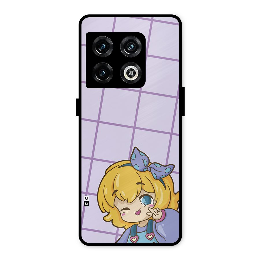 Cute Anime Illustration Metal Back Case for OnePlus 10 Pro 5G