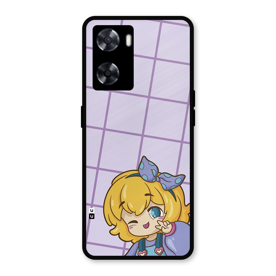Cute Anime Illustration Metal Back Case for Oppo A77s