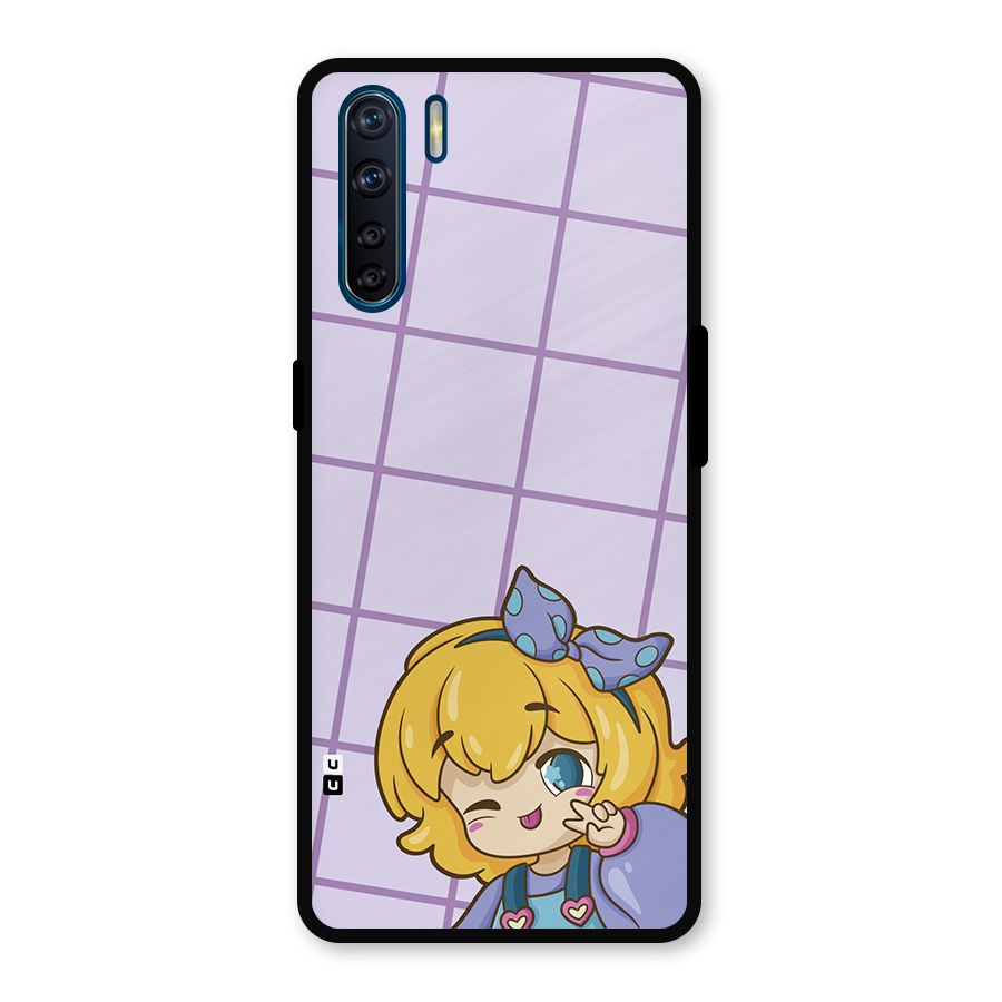 Cute Anime Illustration Metal Back Case for Oppo F15