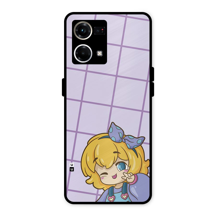 Cute Anime Illustration Metal Back Case for Oppo F21s Pro 4G