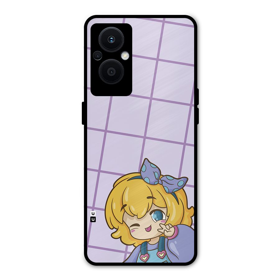 Cute Anime Illustration Metal Back Case for Oppo F21s Pro 5G
