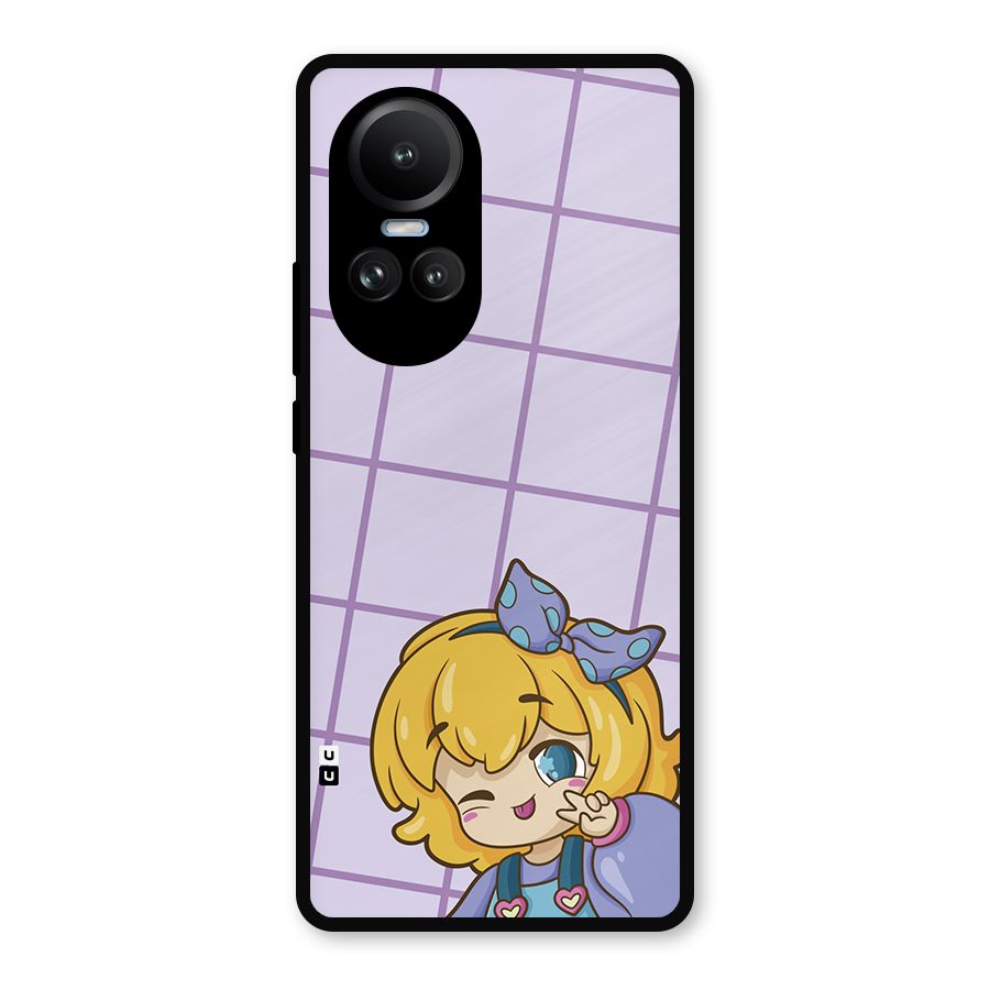 Cute Anime Illustration Metal Back Case for Oppo Reno10 Pro
