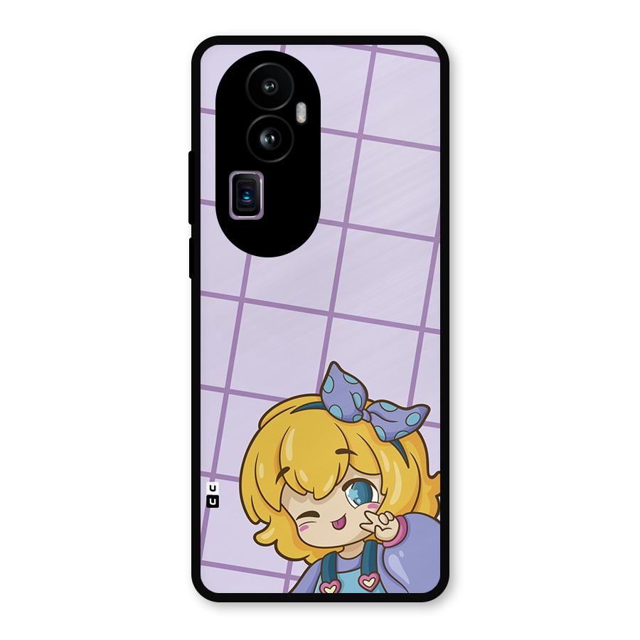 Cute Anime Illustration Metal Back Case for Oppo Reno10 Pro Plus