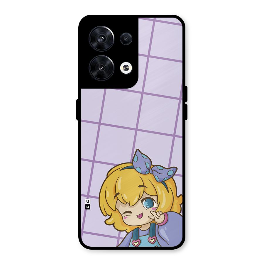 Cute Anime Illustration Metal Back Case for Oppo Reno8 5G