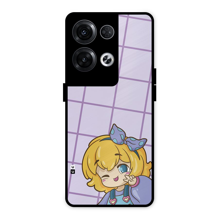 Cute Anime Illustration Metal Back Case for Oppo Reno8 Pro 5G