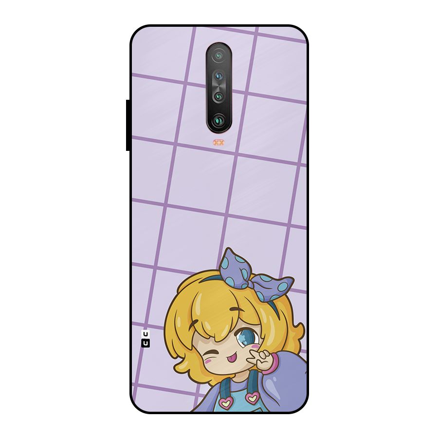 Cute Anime Illustration Metal Back Case for Poco X2