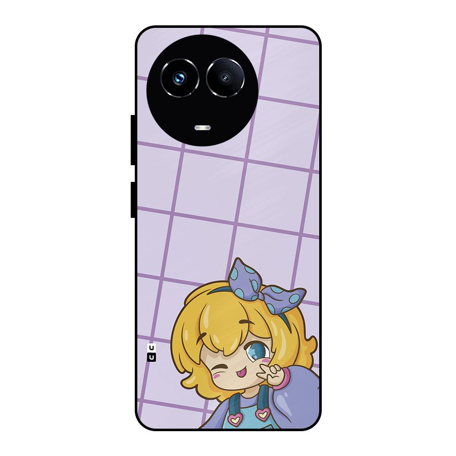 Cute Anime Illustration Metal Back Case for Realme 11 5G
