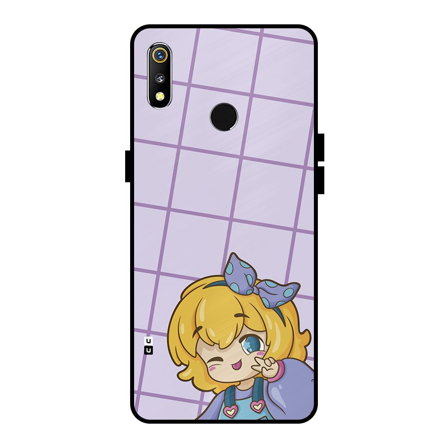 Cute Anime Illustration Metal Back Case for Realme 3i