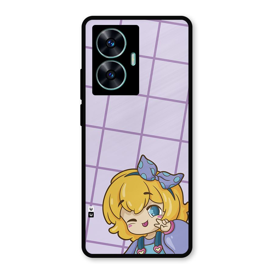 Cute Anime Illustration Metal Back Case for Realme Narzo N55