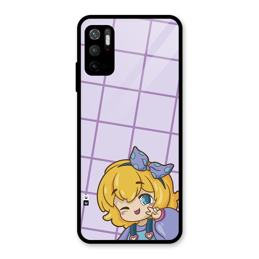 Cute Anime Illustration Metal Back Case for Redmi Note 10T 5G