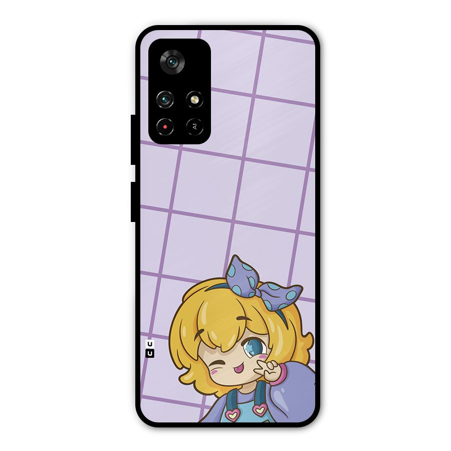 Cute Anime Illustration Metal Back Case for Redmi Note 11T 5G