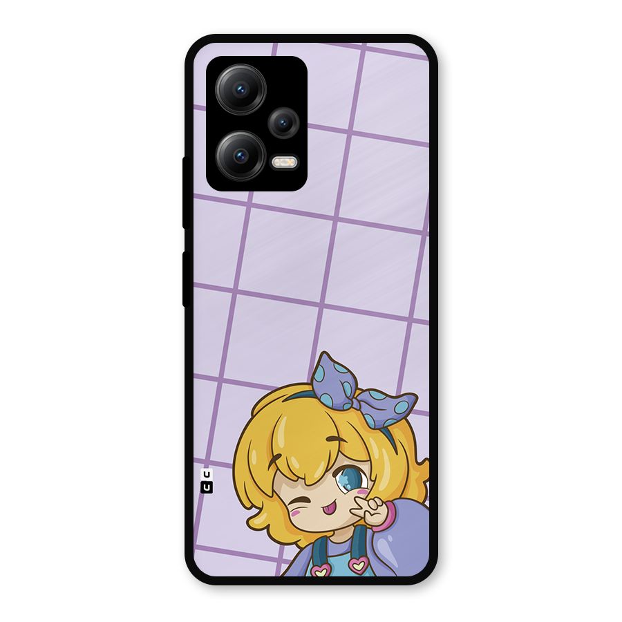 Cute Anime Illustration Metal Back Case for Redmi Note 12 5G