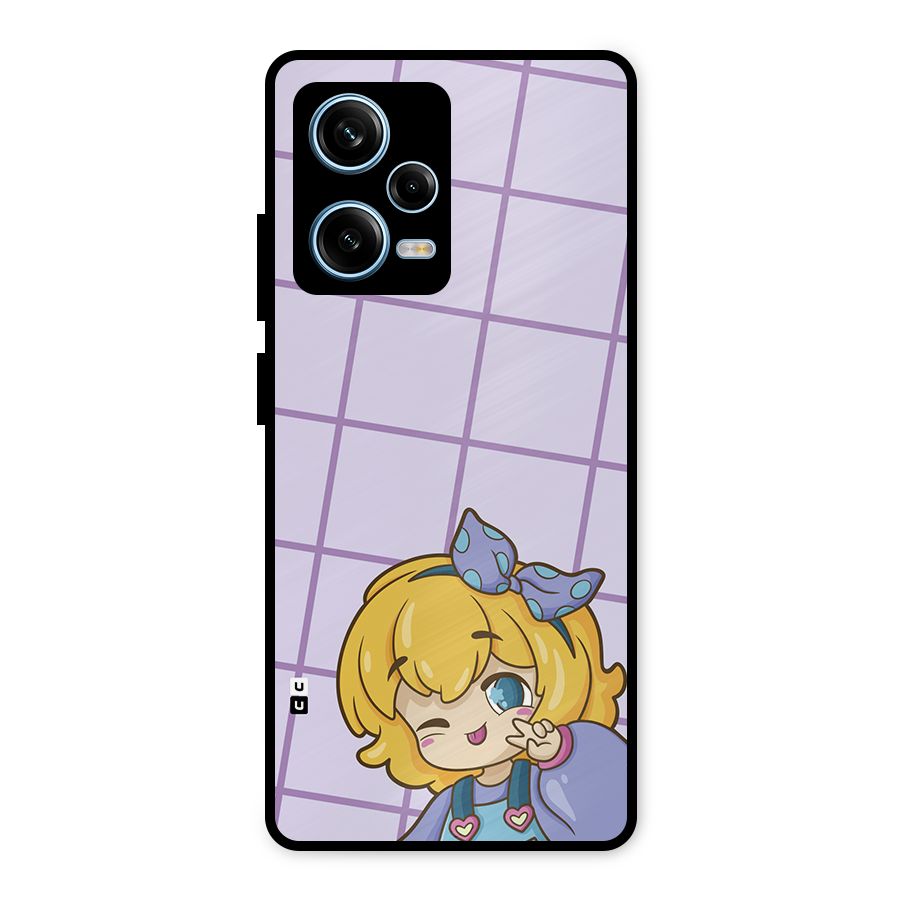 Cute Anime Illustration Metal Back Case for Redmi Note 12 Pro