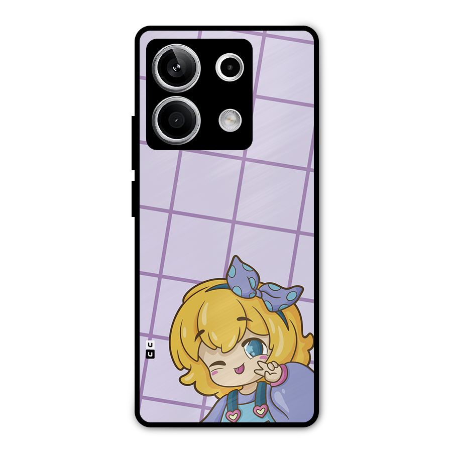 Cute Anime Illustration Metal Back Case for Redmi Note 13 5G