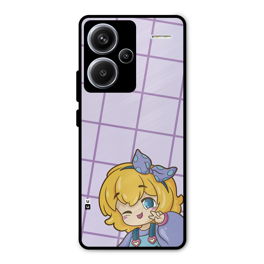 Cute Anime Illustration Metal Back Case for Redmi Note 13 Pro Plus