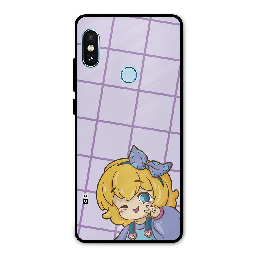 Cute Anime Illustration Metal Back Case for Redmi Note 5 Pro