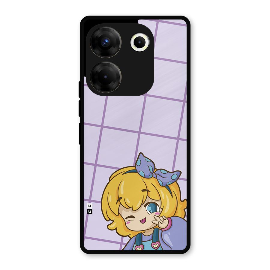 Cute Anime Illustration Metal Back Case for Tecno Camon 20 Pro
