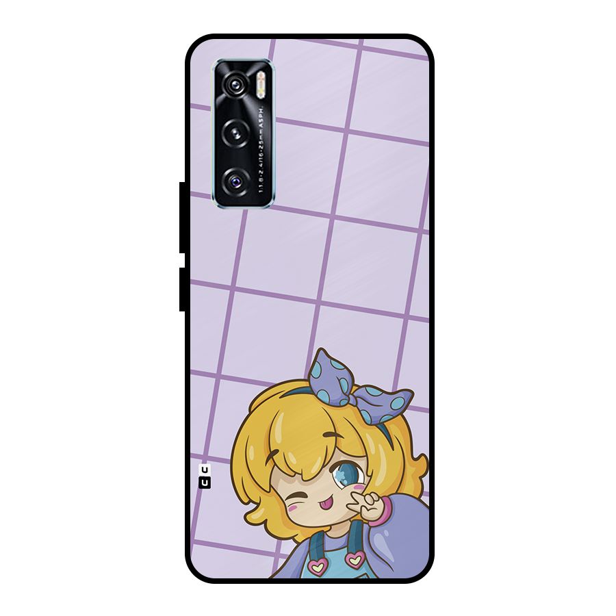 Cute Anime Illustration Metal Back Case for Vivo V20 SE