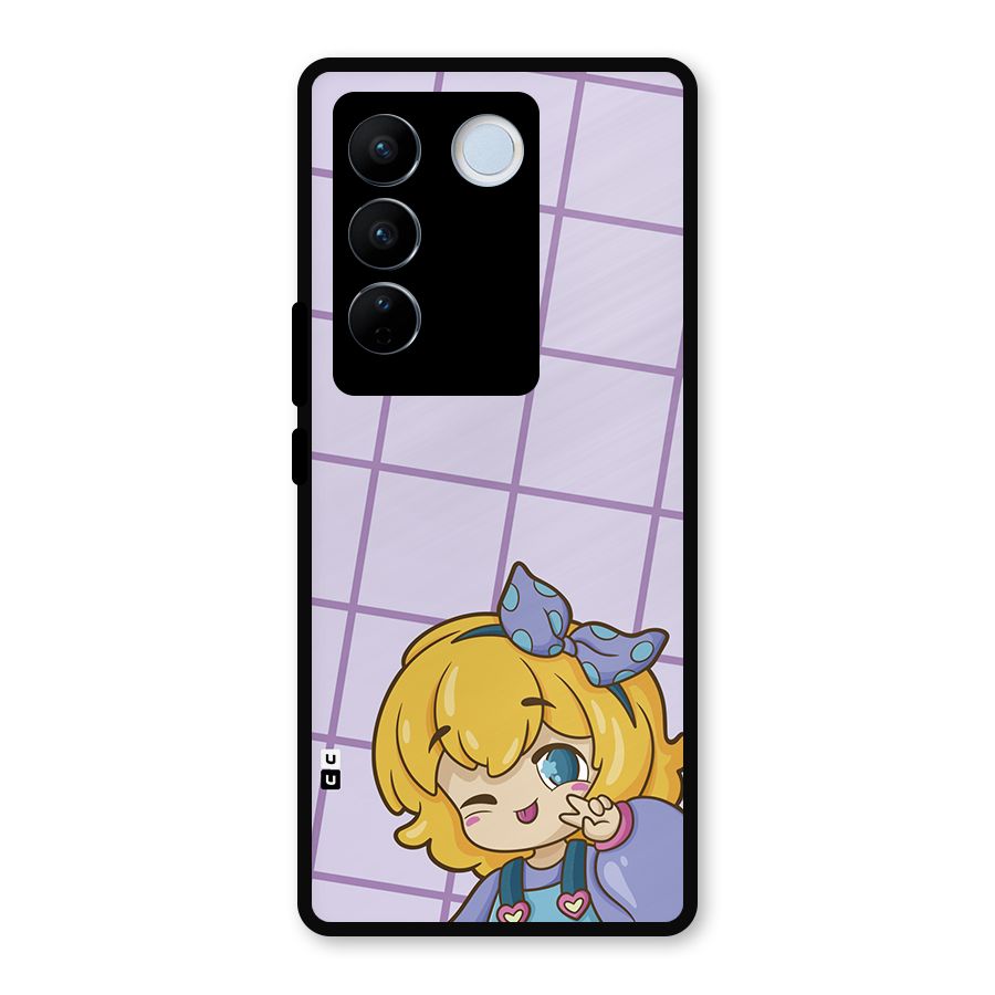 Cute Anime Illustration Metal Back Case for Vivo V27
