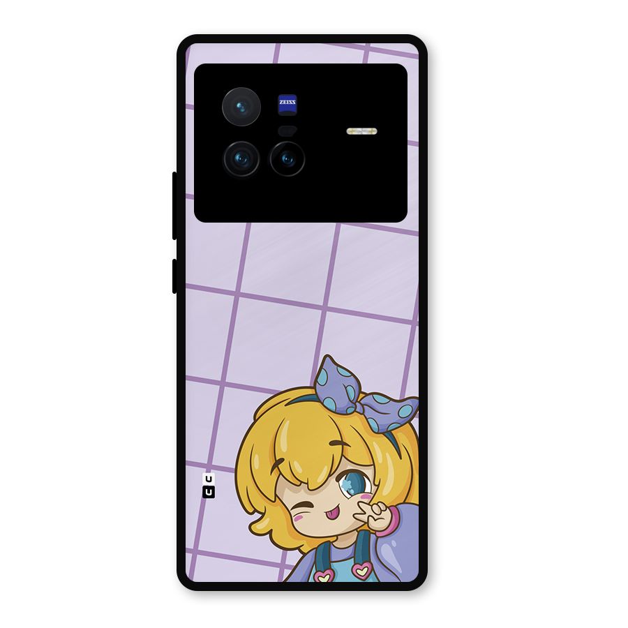 Cute Anime Illustration Metal Back Case for Vivo X80