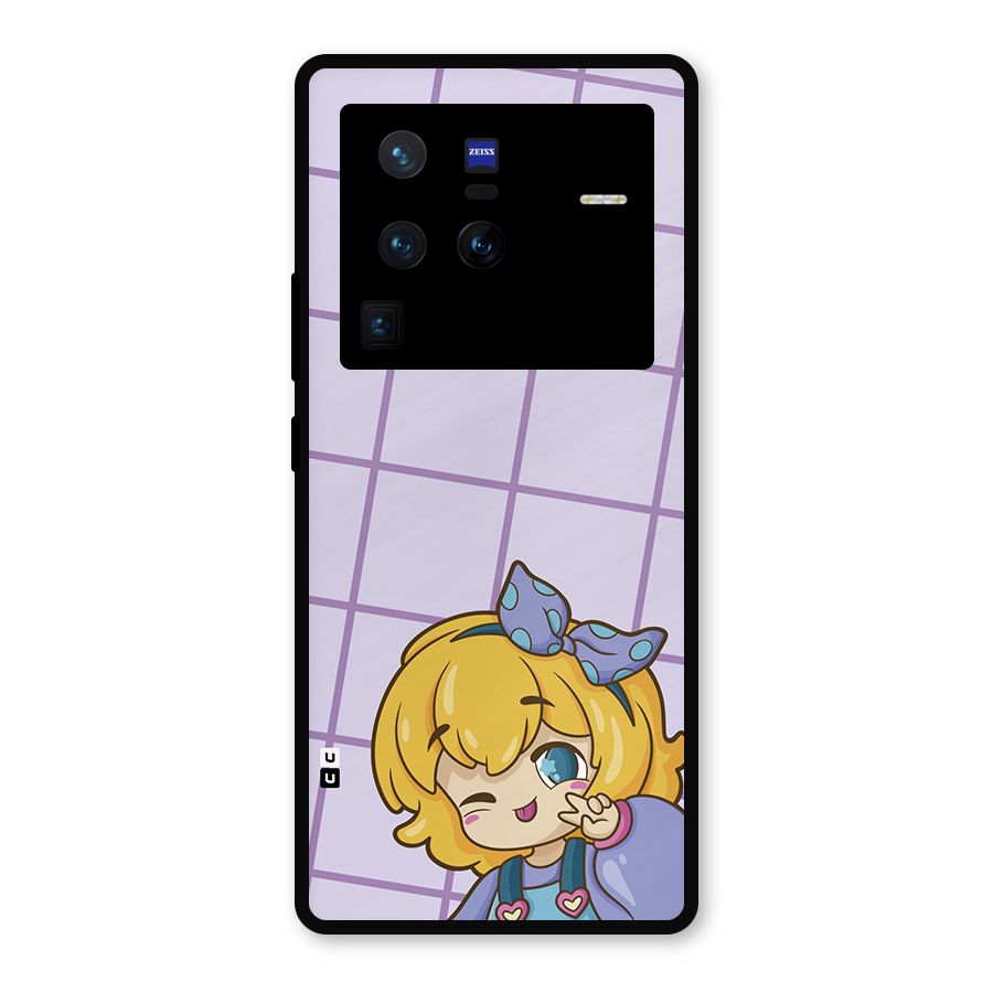 Cute Anime Illustration Metal Back Case for Vivo X80 Pro