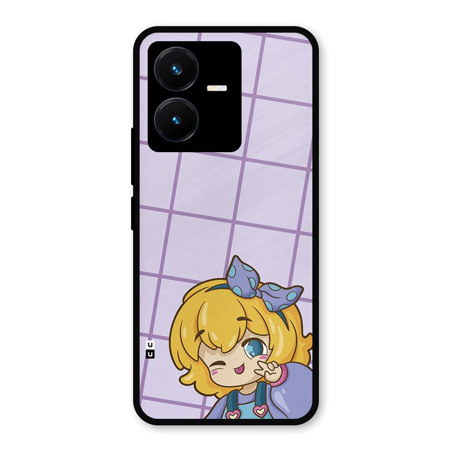 Cute Anime Illustration Metal Back Case for Vivo Y22