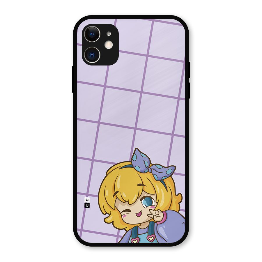 Cute Anime Illustration Metal Back Case for iPhone 11