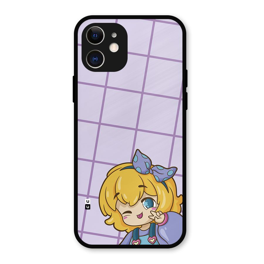 Cute Anime Illustration Metal Back Case for iPhone 12