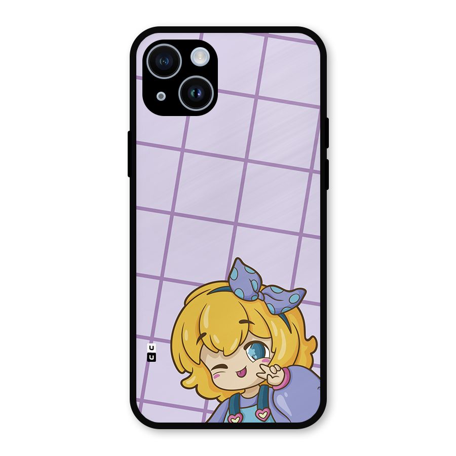Cute Anime Illustration Metal Back Case for iPhone 14