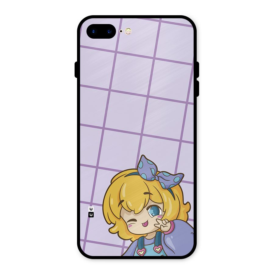 Cute Anime Illustration Metal Back Case for iPhone 7 Plus