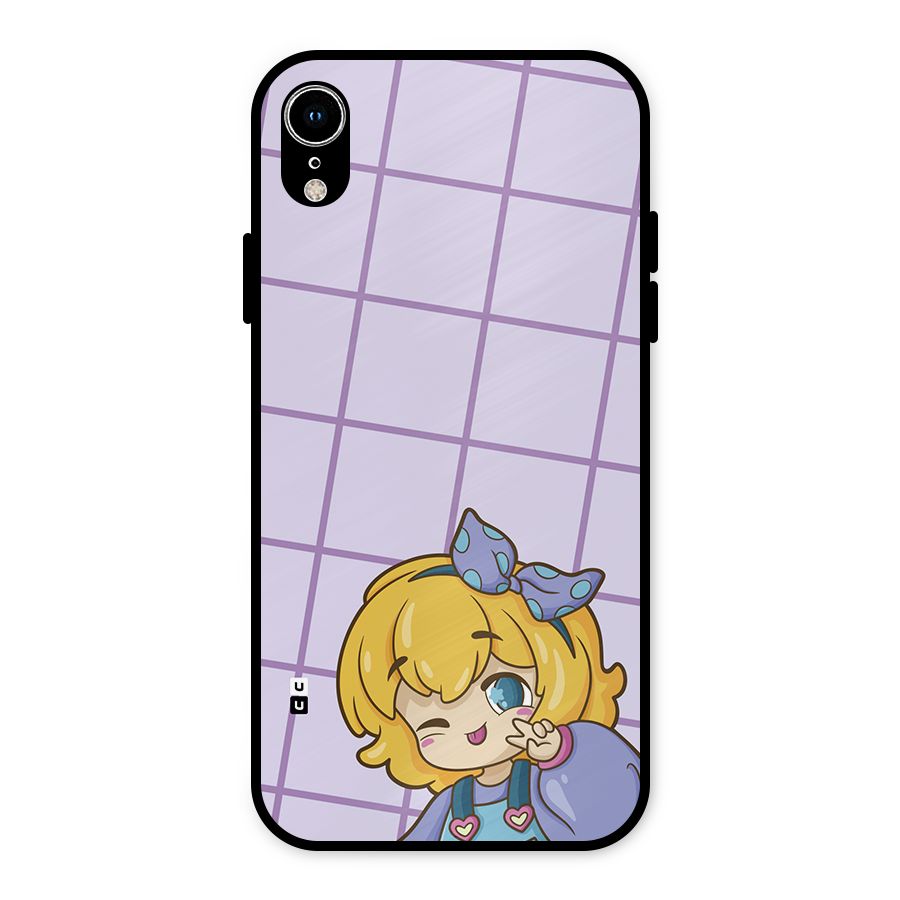 Cute Anime Illustration Metal Back Case for iPhone XR