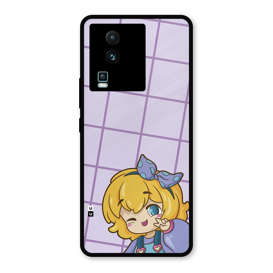 Cute Anime Illustration Metal Back Case for iQOO Neo 7