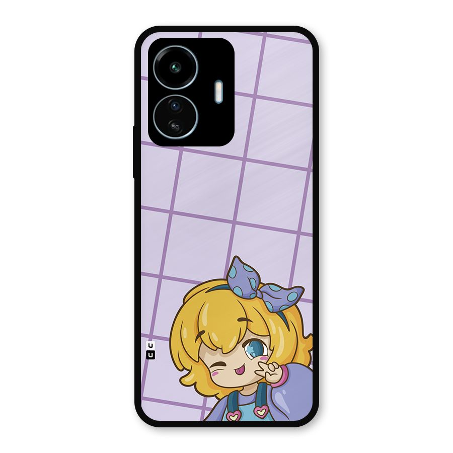 Cute Anime Illustration Metal Back Case for vivo iQOO Z6 Lite 5G