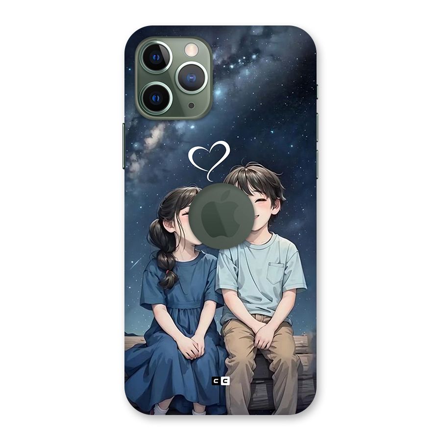Cute Anime Teens Back Case for iPhone 11 Pro Logo Cut