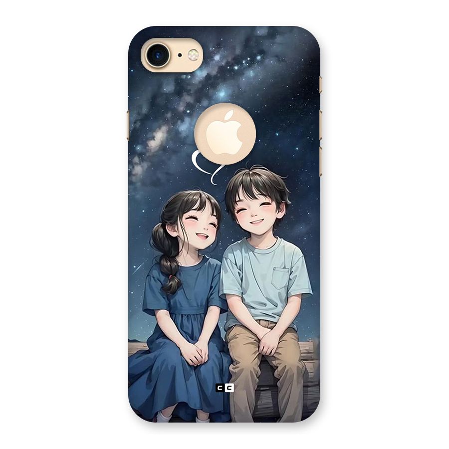 Cute Anime Teens Back Case for iPhone 7 Logo Cut