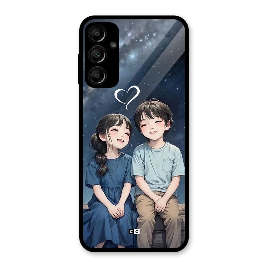 Cute Anime Teens Glass Back Case for Galaxy A14 5G