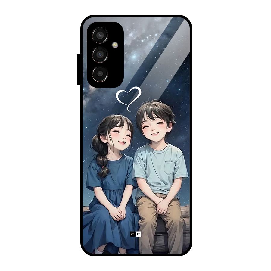 Cute Anime Teens Glass Back Case for Galaxy F13