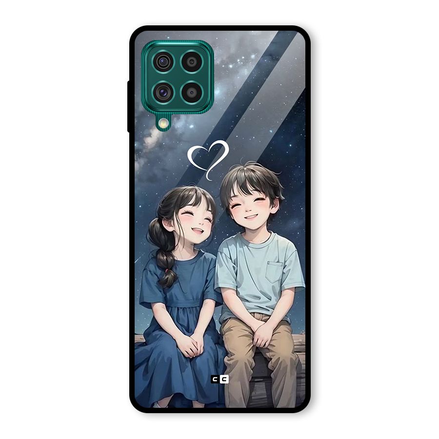 Cute Anime Teens Glass Back Case for Galaxy F62