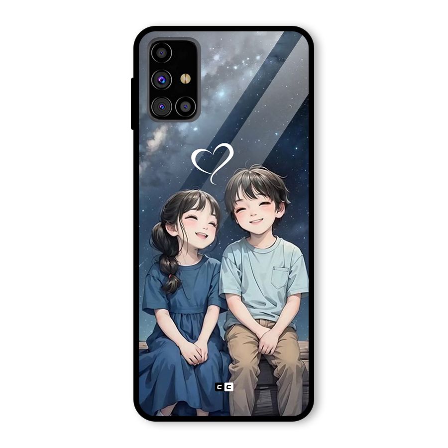 Cute Anime Teens Glass Back Case for Galaxy M31s