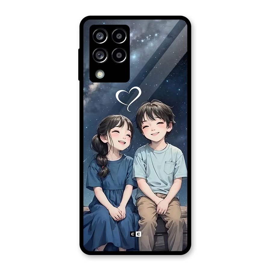 Cute Anime Teens Glass Back Case for Galaxy M53 5G
