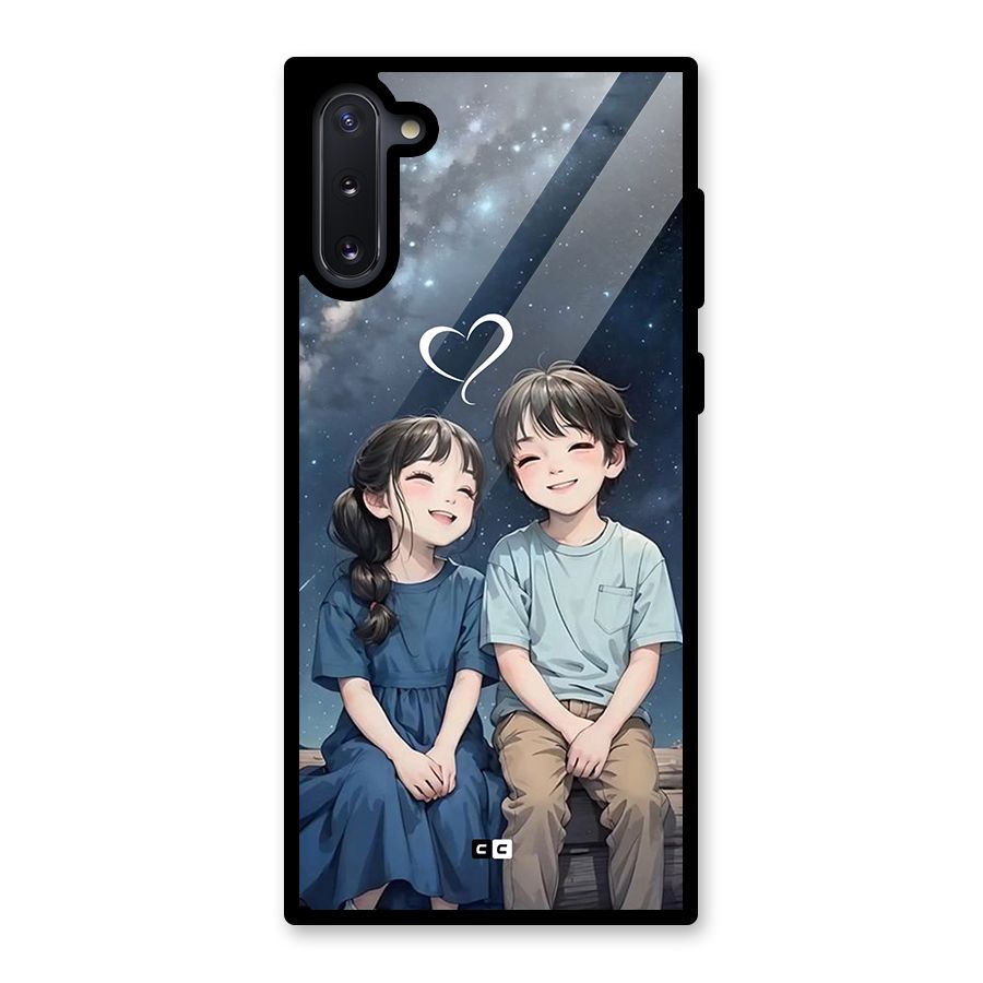 Cute Anime Teens Glass Back Case for Galaxy Note 10
