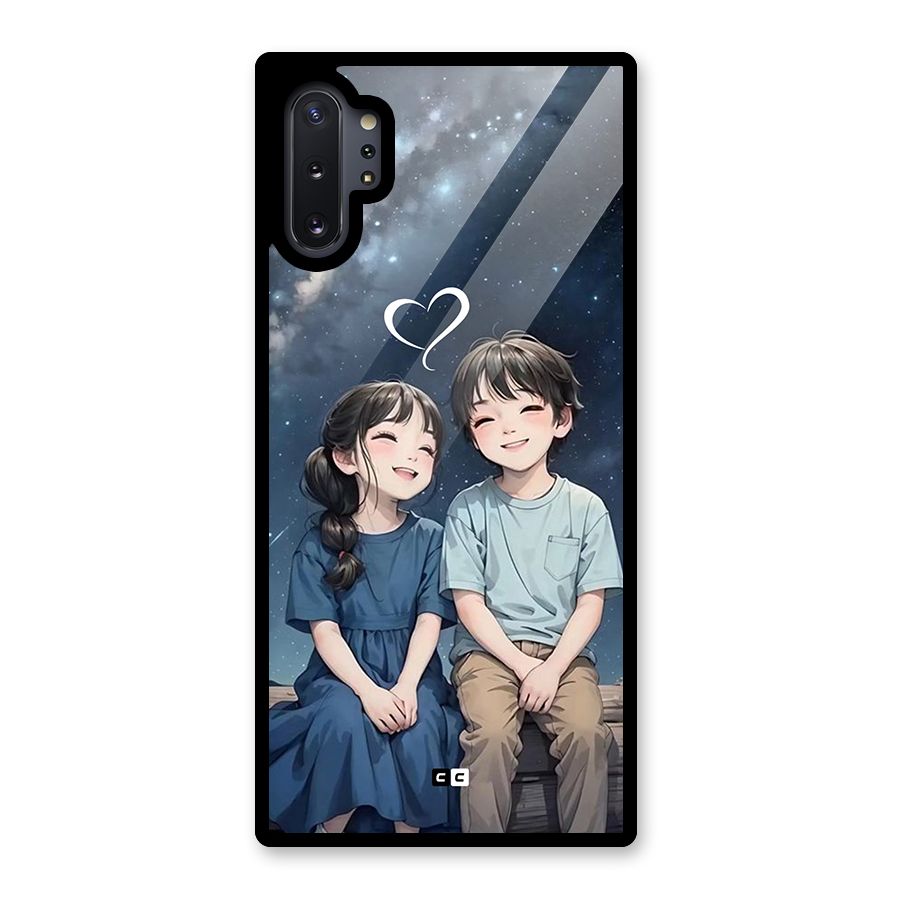 Cute Anime Teens Glass Back Case for Galaxy Note 10 Plus